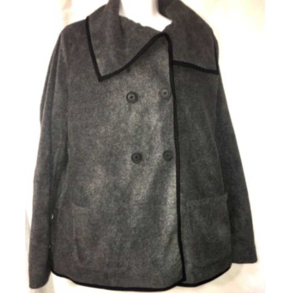 Old Navy Fleece Coat Size M Grey Long Sleeve